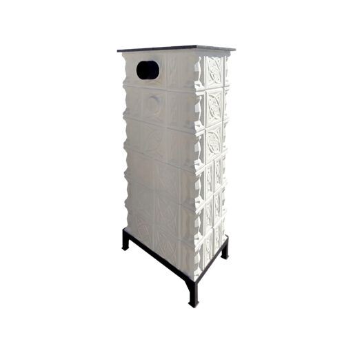 Semineu teracota Gospodarul 6 randuri diamant alb cu cuptor, usa sticla mare, evacuare la spate, 160 cm x 67 cm x 46 cm - imagine 5