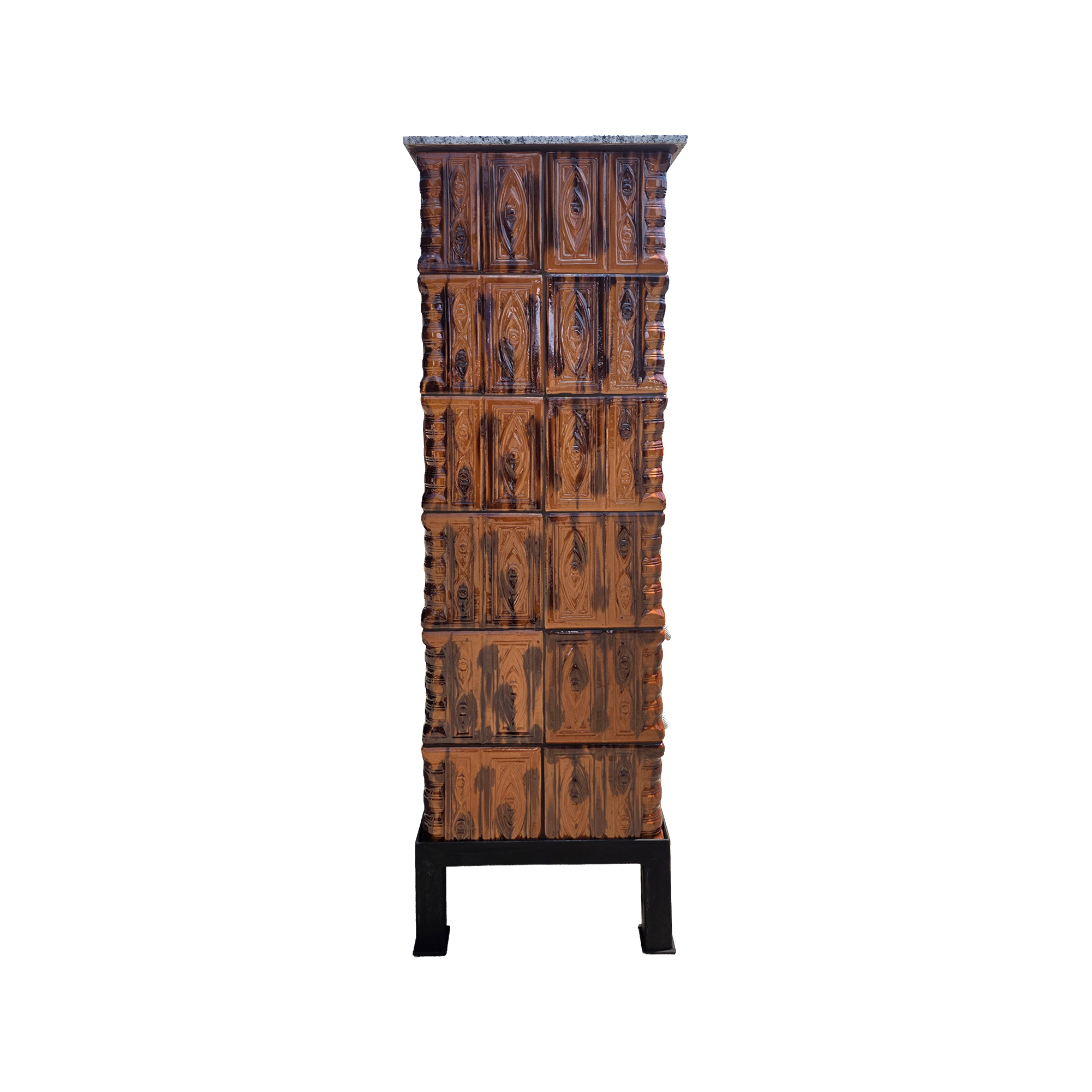 Șemineu teracotă Gospodarul 6 rânduri diamant savana, evacuare verticală, 160 cm x 88 cm x 46 cm - imagine 5
