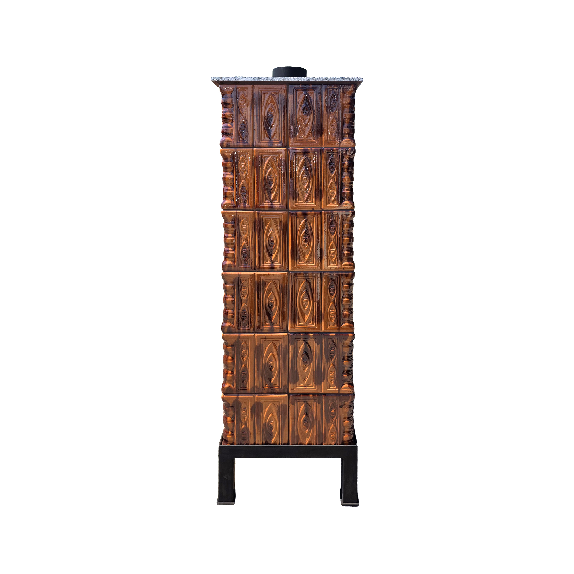 Șemineu teracotă Gospodarul 6 rânduri diamant savana, evacuare verticală, 160 cm x 88 cm x 46 cm - imagine 3
