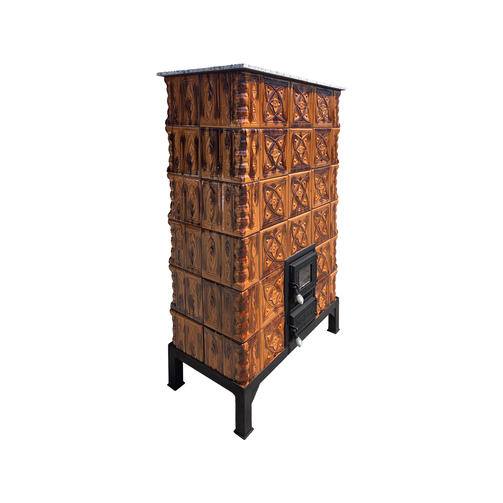 Șemineu teracotă Gospodarul 6 rânduri diamant savana, evacuare verticală, 160 cm x 88 cm x 46 cm - imagine 2